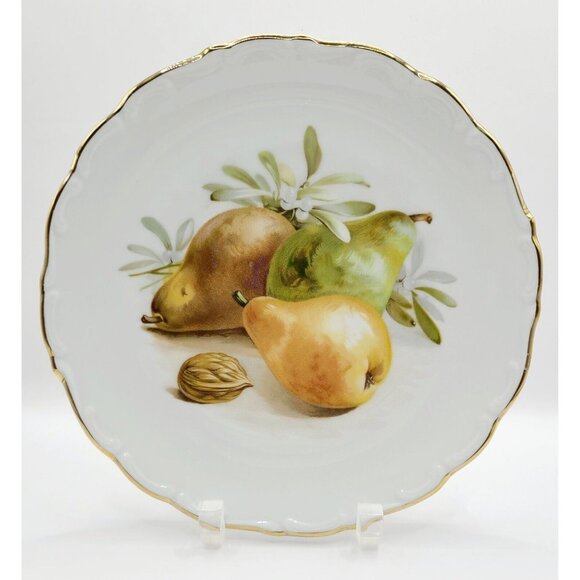 Schumann Arzberg Porcelain Tea Cup & Saucer& Dessert Plate Set Pear Design VTG - Picture 13 of 16